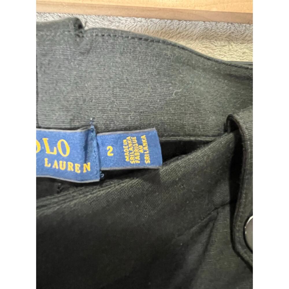 POLO Ralph Lauren Black Moto Riding Pants Women's Size 2 Skinny Stretch Zip - Picture 7 of 9